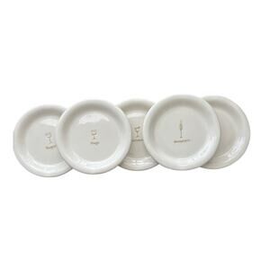 Set of 5 Williams Sonoma Canapé Tidbit Plates Labeled Wines